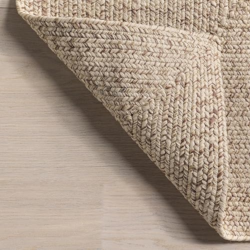 Miniatura 3 de nuLOOM Wynn - Alfombra de área trenzada para interiores y exteriores, 6pies, redonda, tostado