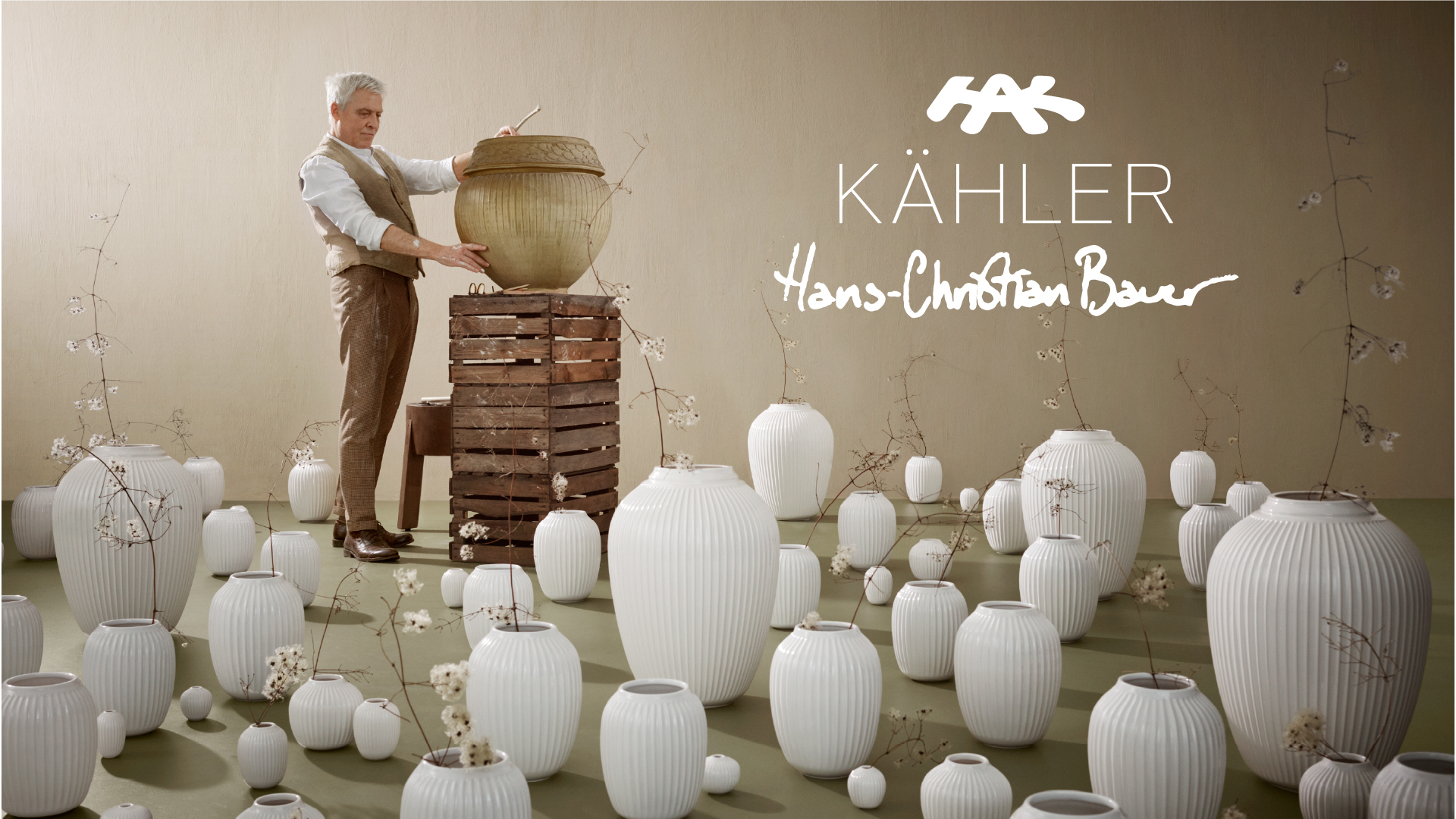 Kähler ホワイト陶器 置物セット 大小 A1vBXbqFj0L.jpg