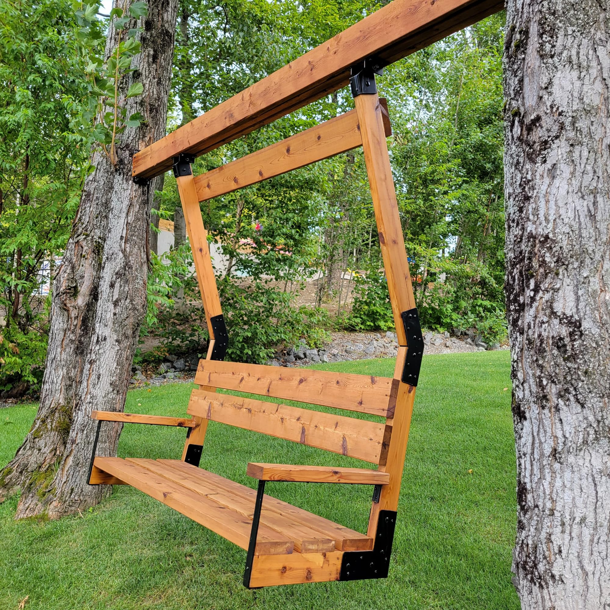 Pylex Swing Brackets for Chair, Outdoor Patio Swings, Wooden Porch Bench, Heavy-Duty Steel DIY Kit - 500 lbs - Steel Bracket Only