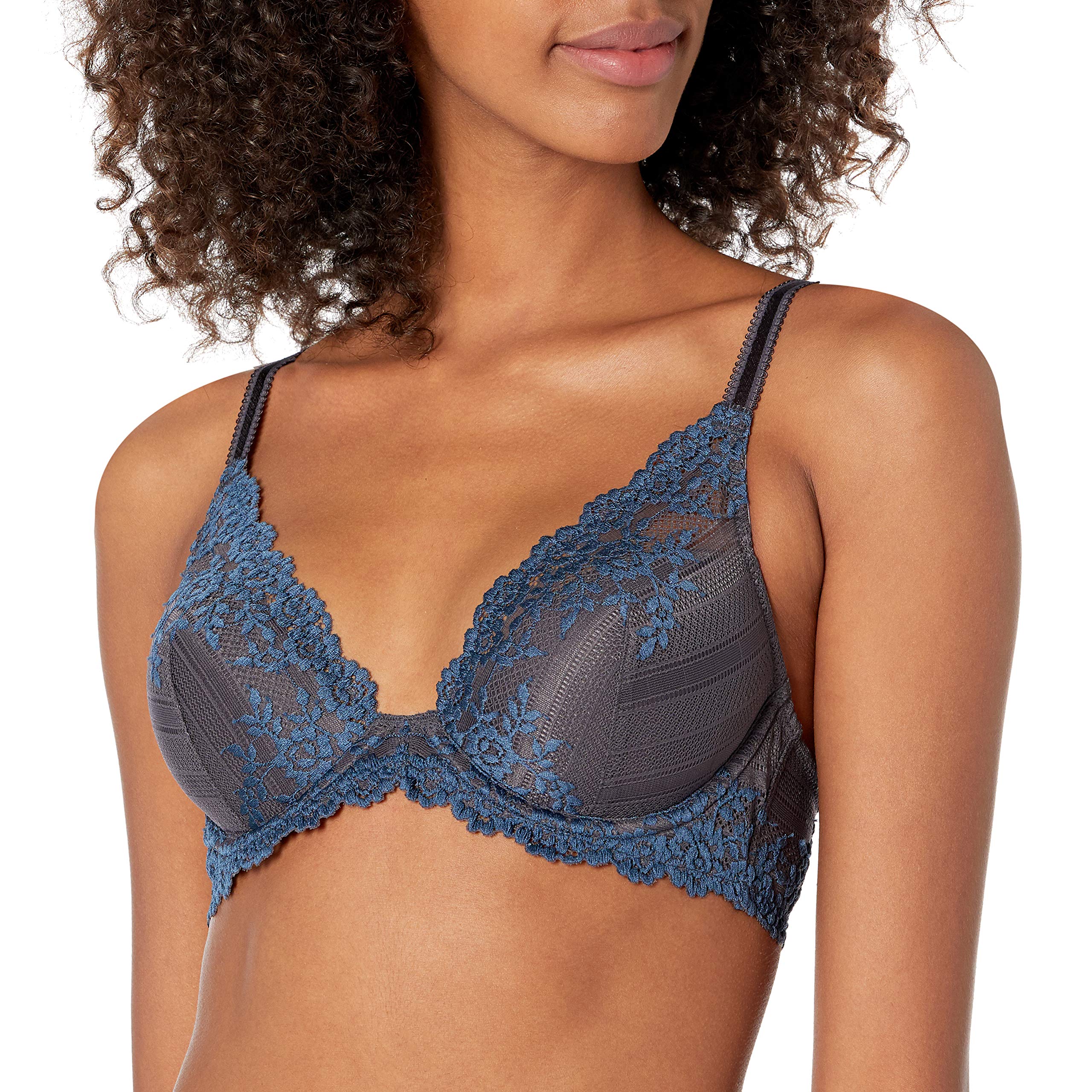 Wacoal Women's Nine Iron/Ensign Blue Embrace Lace Plunge Contour Bra, 32C