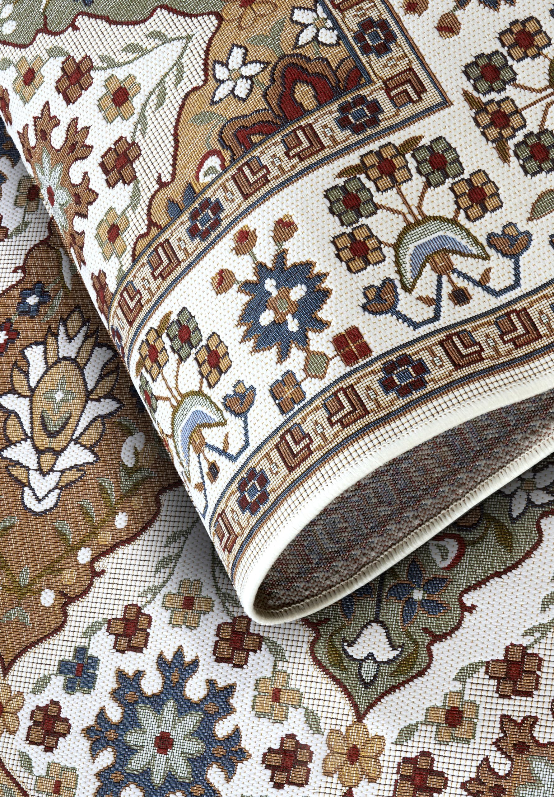 Flair Binnen & Buitenkleed Vloerkleed Kadi Oosters Motief - Creme / Beige