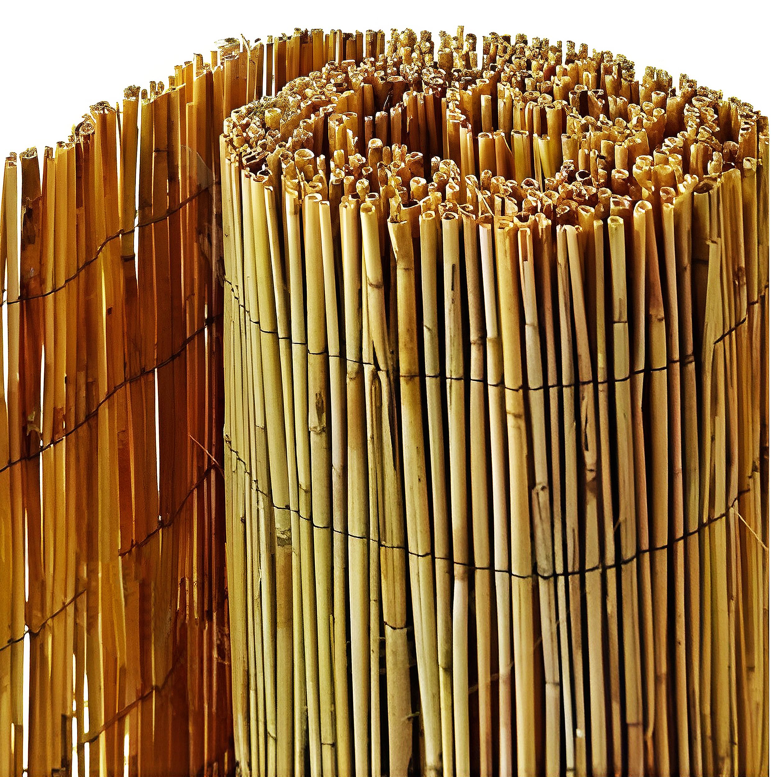 Homatz Natural Bamboo Screening (1.5m x 4m) Outdoor Garden Privacy Reed Screens, 4mm to 6mm Thickness Bamboo Screening for Wind & Sun Protection