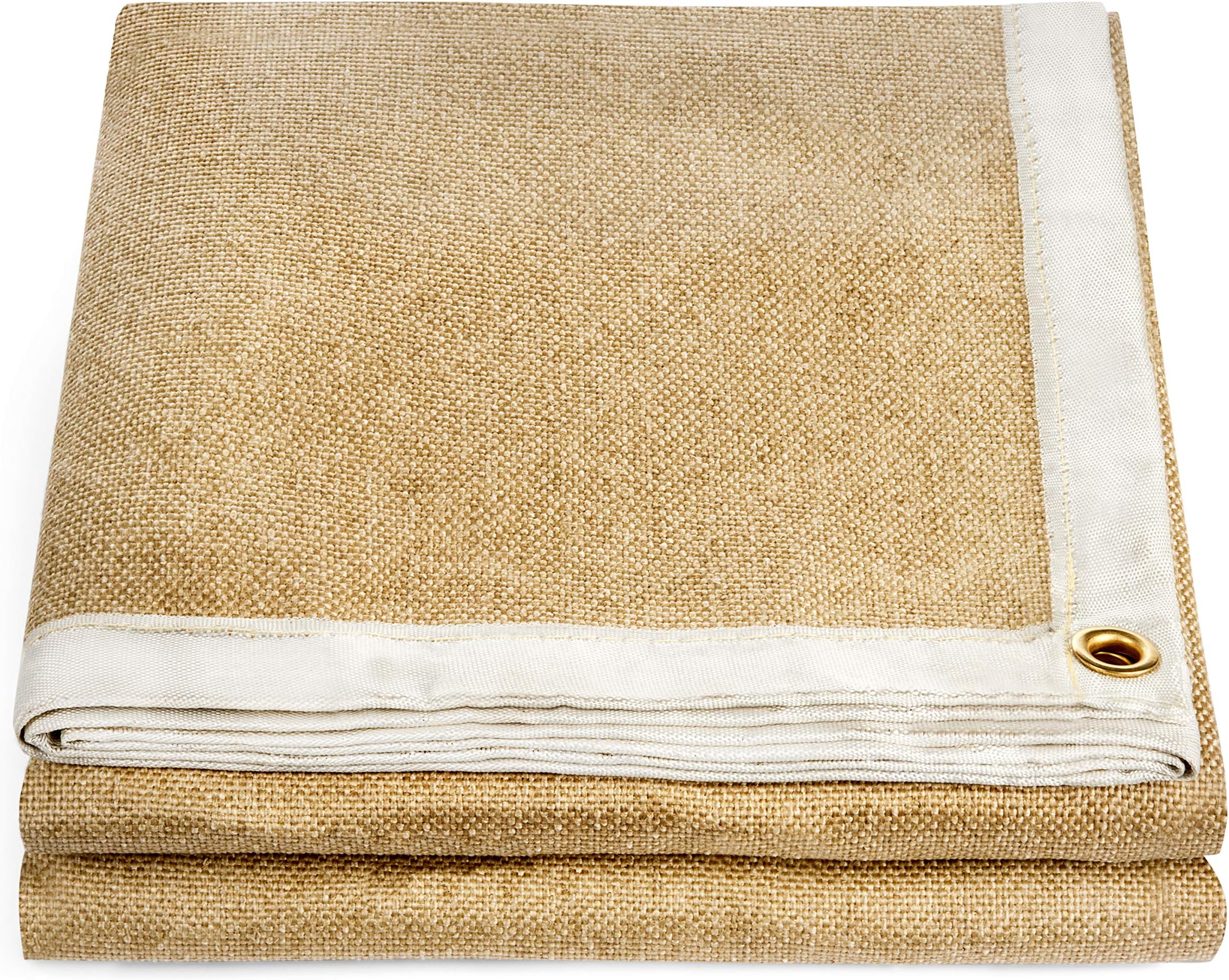 Waylander SVALINN Heavy-Duty Fireproof Welding Blanket – Flame Retardant Vermiculite-Treated Fiberglass Fabric with Kevlar and Grommets – Heat Resistant Mat for Welding, Fire Pits (6' x 6', YELLOW)