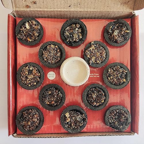 Miniatura 8 de Hawan Kund - Aro de incienso para meditación puja shudhi, 12 unidades, hecho de todos los ingredientes naturalesSambrani CopasSambrani Dhoop