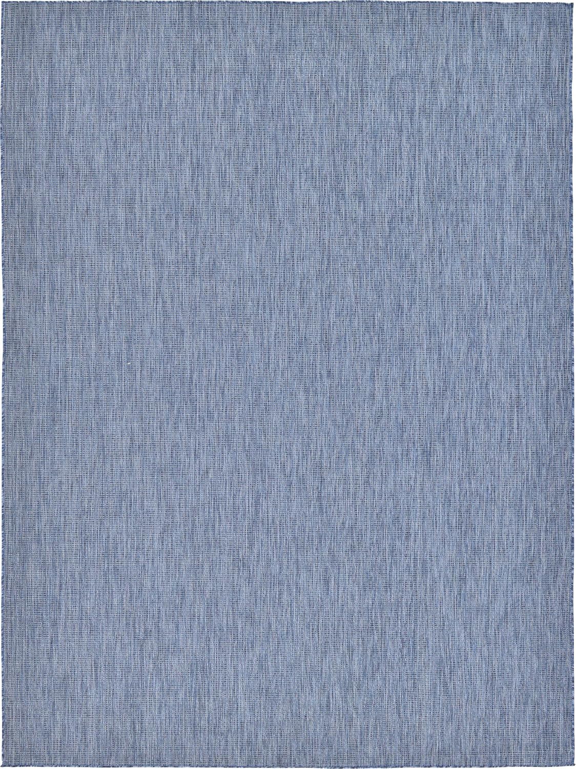 Navy Blue Easy-Care Synthetic 9' x 12' Outdoor Rug