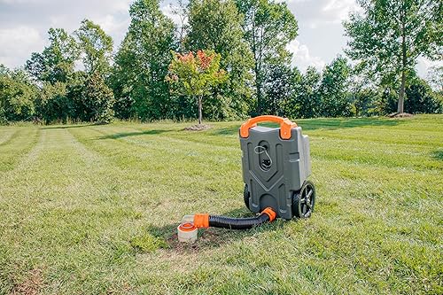 Miniatura 48 de Camco Rhino Tanque de basura portátil para vehículos recreativos de 28 galones con manguera y accesorios, duradero, sin fugas e inodoro (39004)