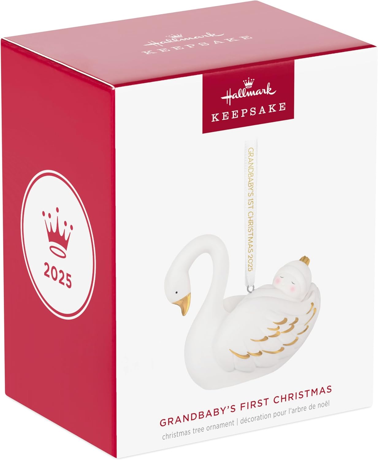 Hallmark Keepsake Christmas Ornament 2025, Grandbaby's First Christmas Swan 2025, Porcelain - Image 7