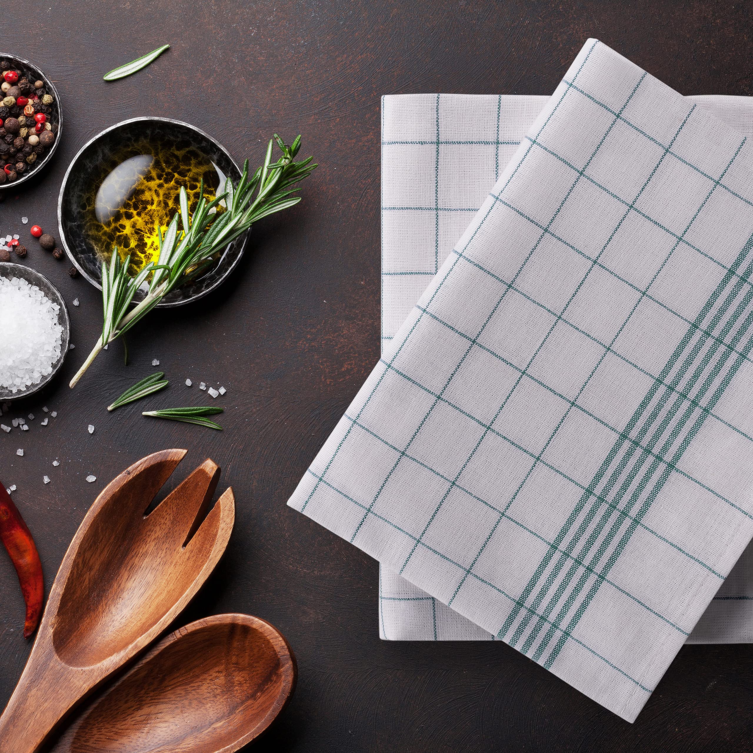 Torchon Cuisine Coton Torchons De Cuisine Professionnels BARBONS - 100% Coton - Haute Absorption - Lot De 10 - 50x70 Cm - Anthracite - Oeko-TEX Lot Torchons Professionnel