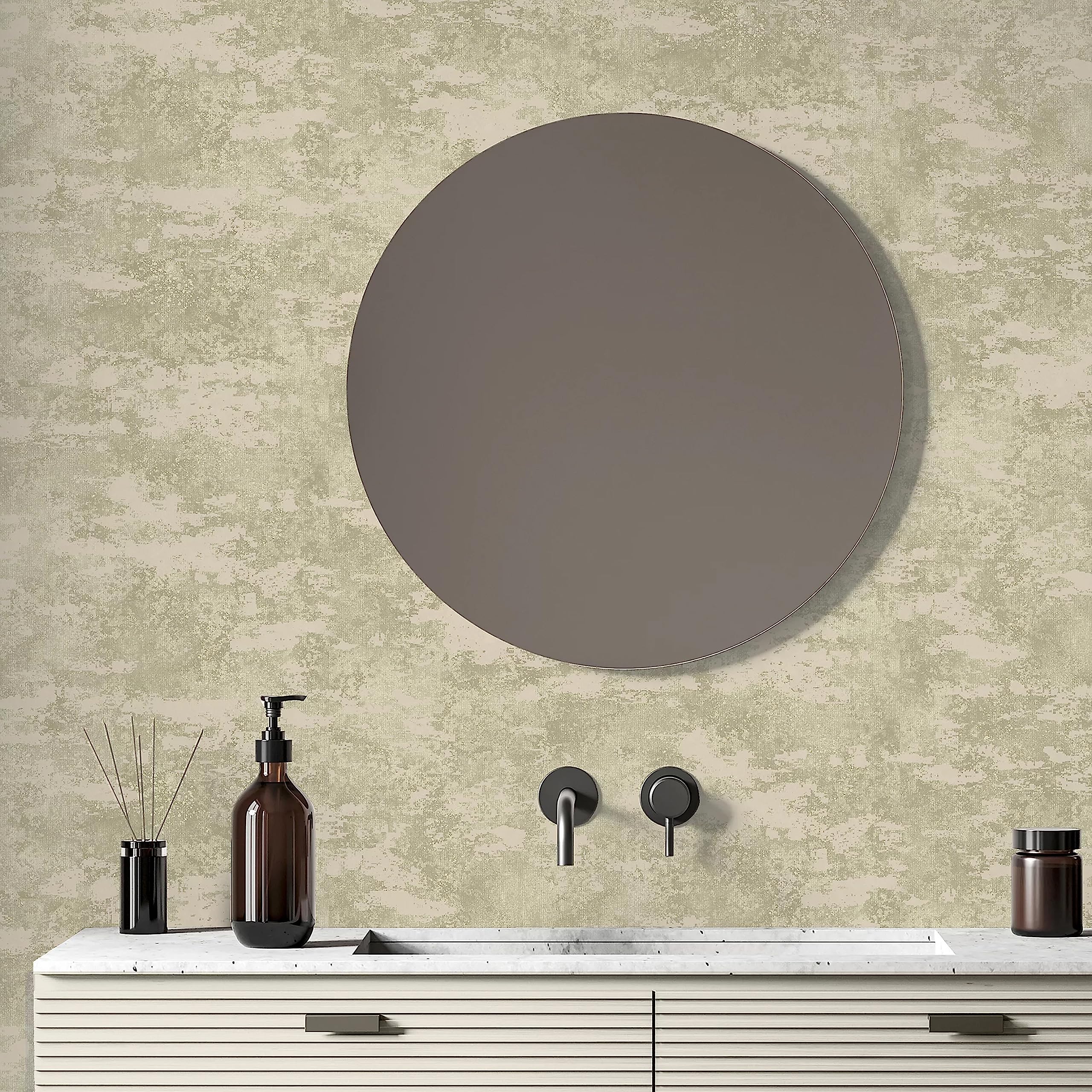 Urbnliving Various Home Decoration Diy Vinyl Textured Designed Black Gold Champagne Feature Wall Decorative Wallpaper Rolls (Champagne Gold Vinyl Textured Wallpaper 280Gsm)