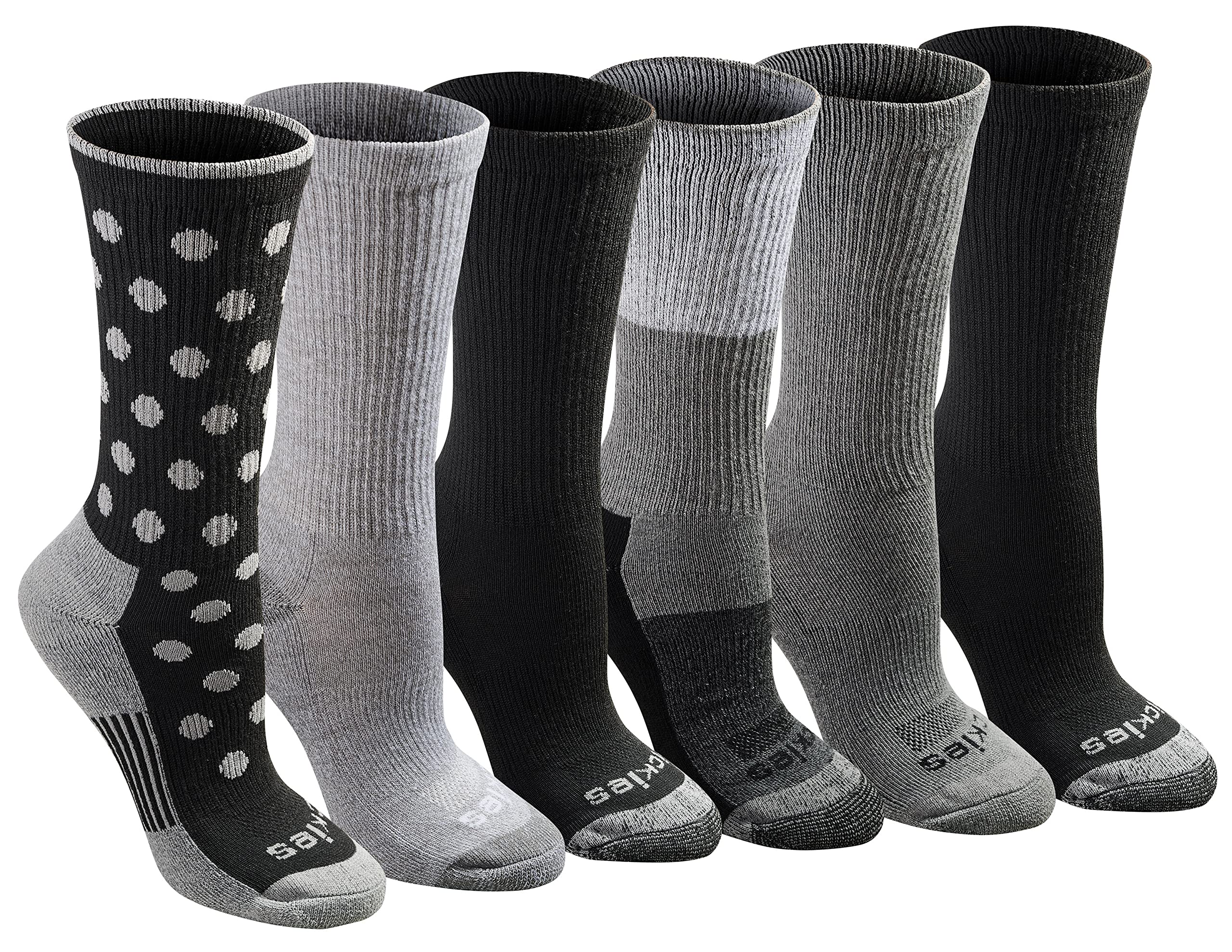 Women's Dri-tech Fashion Moisture Control Crew Socks, Available in S-xl (5, 6, 12 Pairs) Socks (pack of 6)