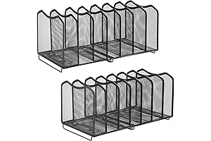 2-Pack Mesh Vertical File Sorter for Enhanced Desk Organization
