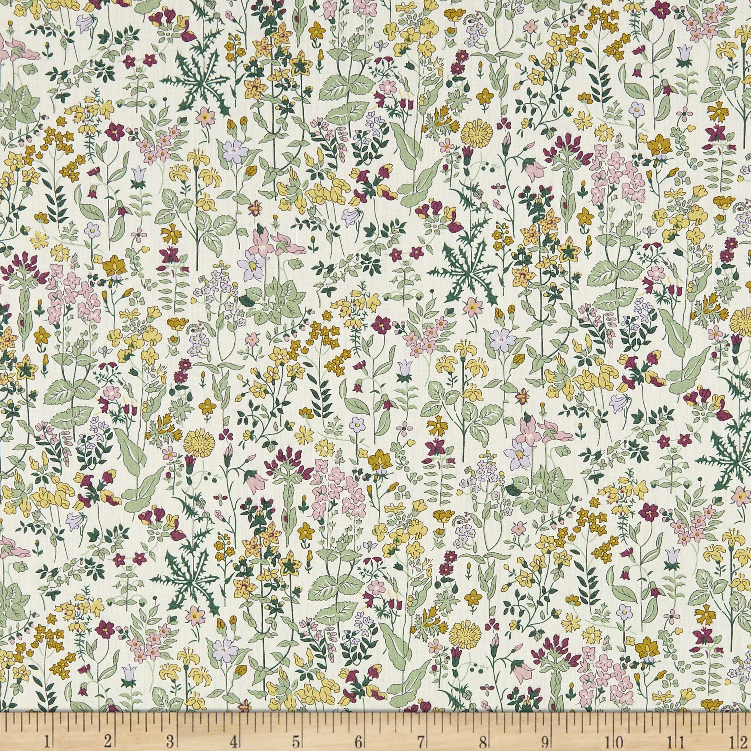 Liberty Fabrics Tana Lawn Field Flowers, Yellow/Green Multi