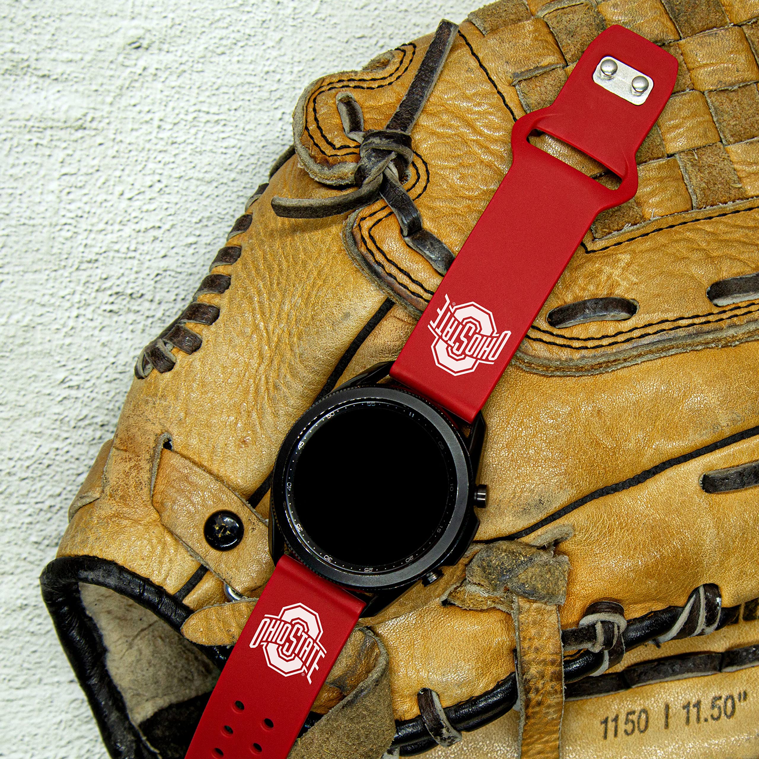 Affinity Bands Ohio State Buckeyes Silicone Sport Band Compatible with Samsung, Garmin, Fossil, and More (22mm Crimson)