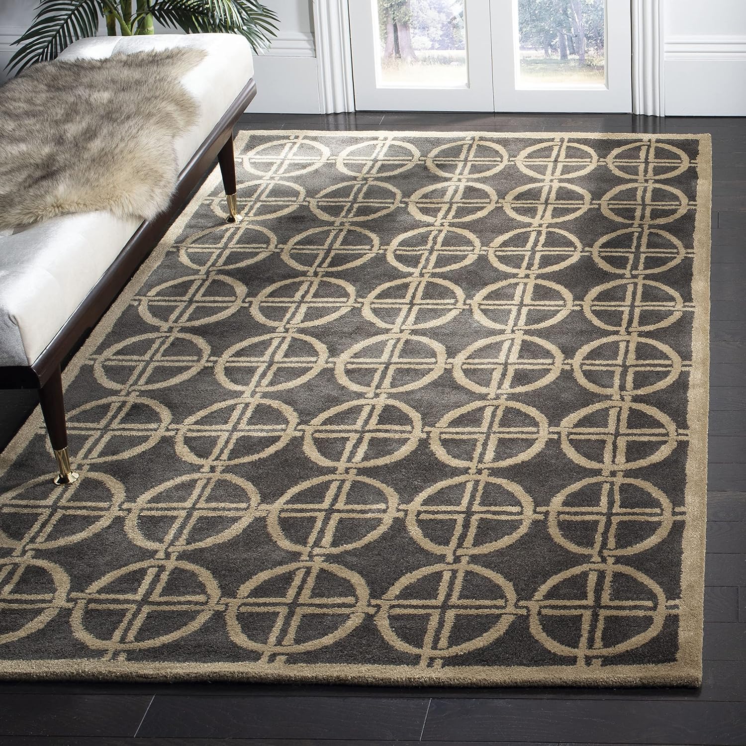 SAFAVIEH Soho Collection Runner Rug - 2'6" x 8', Brown & Gold, Handmade Wool, Ideal for High Traffic Areas in Living Room, Bedroom (SOH822A)