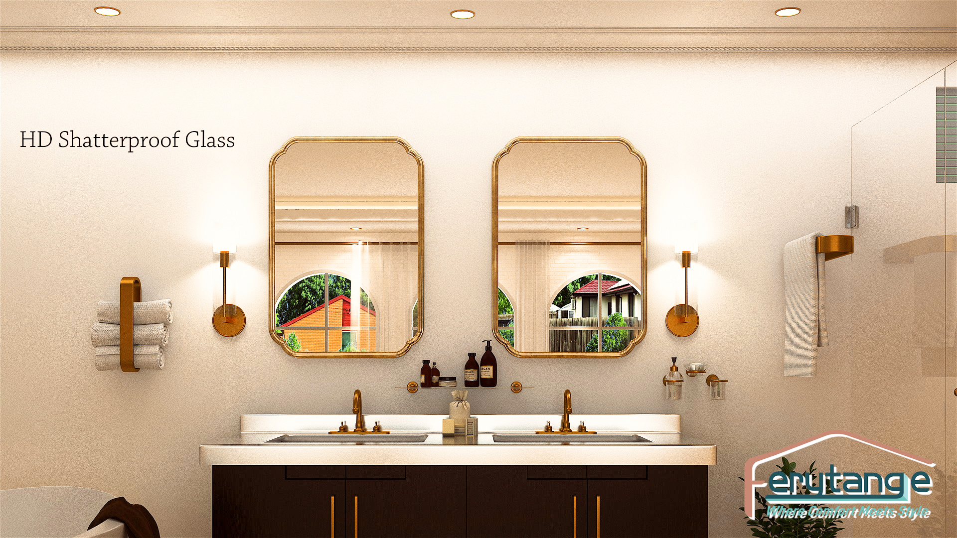 Black Bathroom Vanity Mirrors for Over Sink 24 x 36 Modern Rounded Corner Rectangle Mirror with Non-Rusting Iron Metal Framed Wall Mounted Decorative Mirror (Horizontal/Vertical)