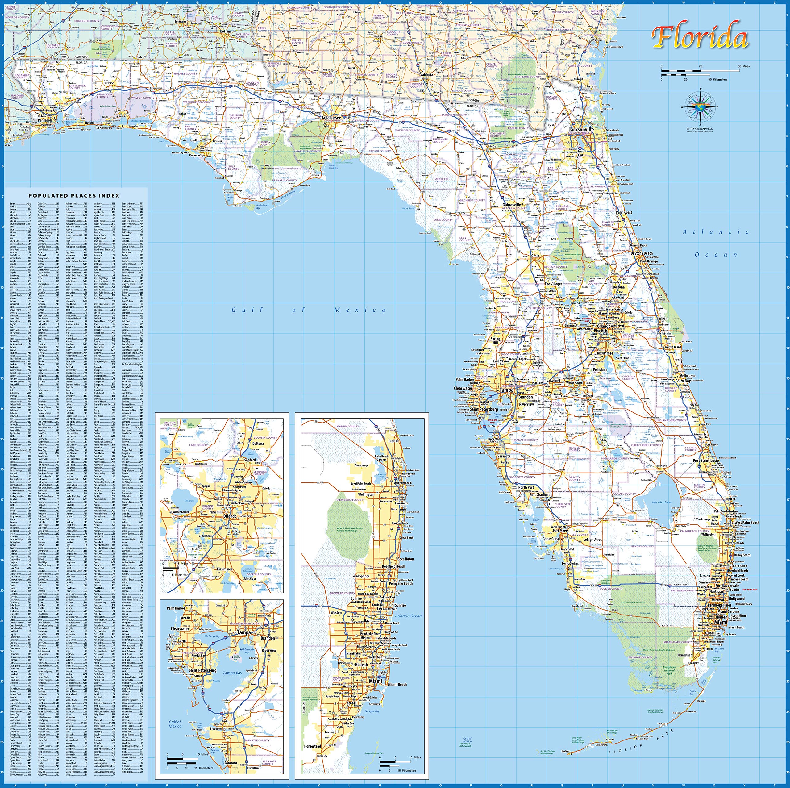 Florida Wall Map Political World - A1vGmq2kfgL 