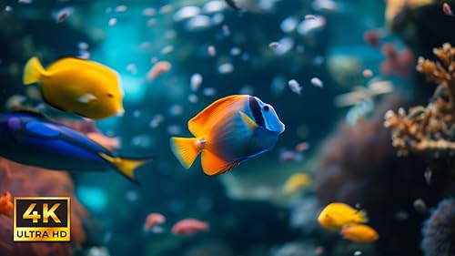 Aquarium Screensaver Ultra HD 4K: A Tranquil Underwater Experience with Realistic Marine Life, Ambie