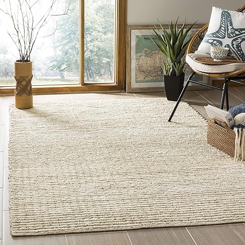 Miniatura 1 de SAFAVIEH Natural Fiber Collection - Alfombra decorativa de 3 x 5 pies, color marfil, hecho a mano, ideal para zonas de alto tráfico en entrada, sala