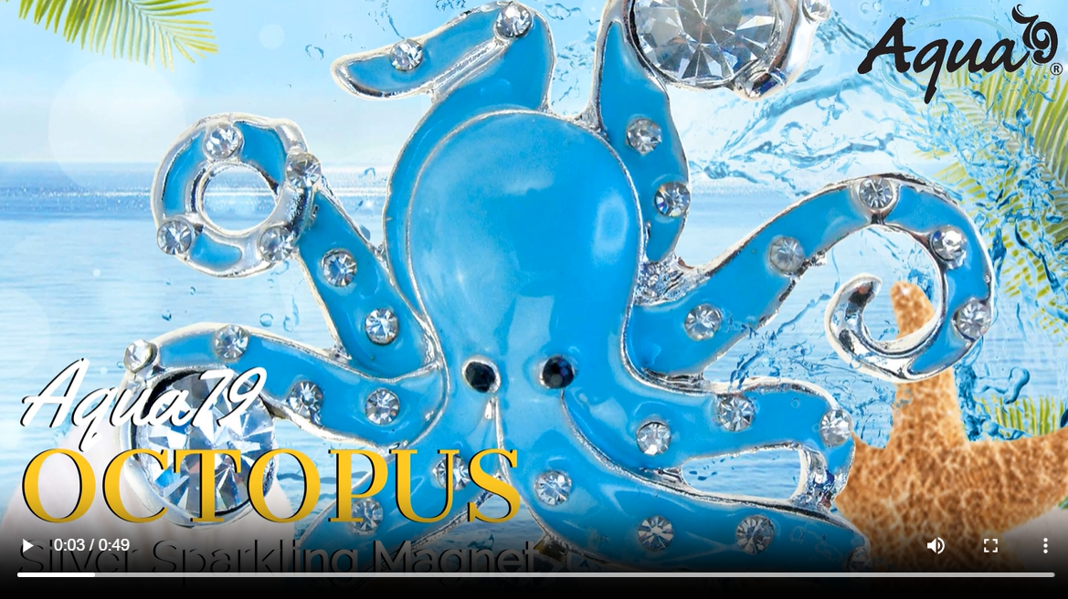 Imán decorativo pulpo azul y plata 2 pulgadas miniatura 7