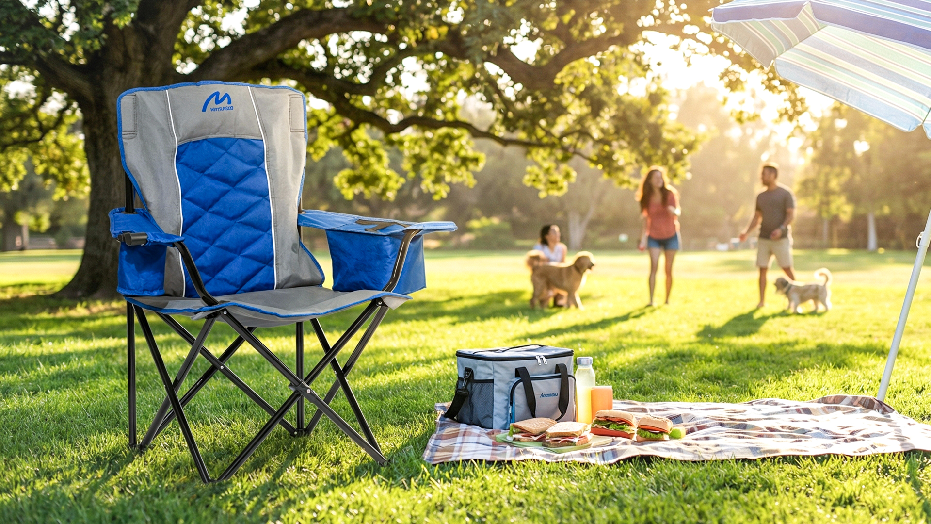 Silla de camping sobredimensionada acolchonada Matrasco Oversized Camping Chair Azul Zafiro miniatura 7