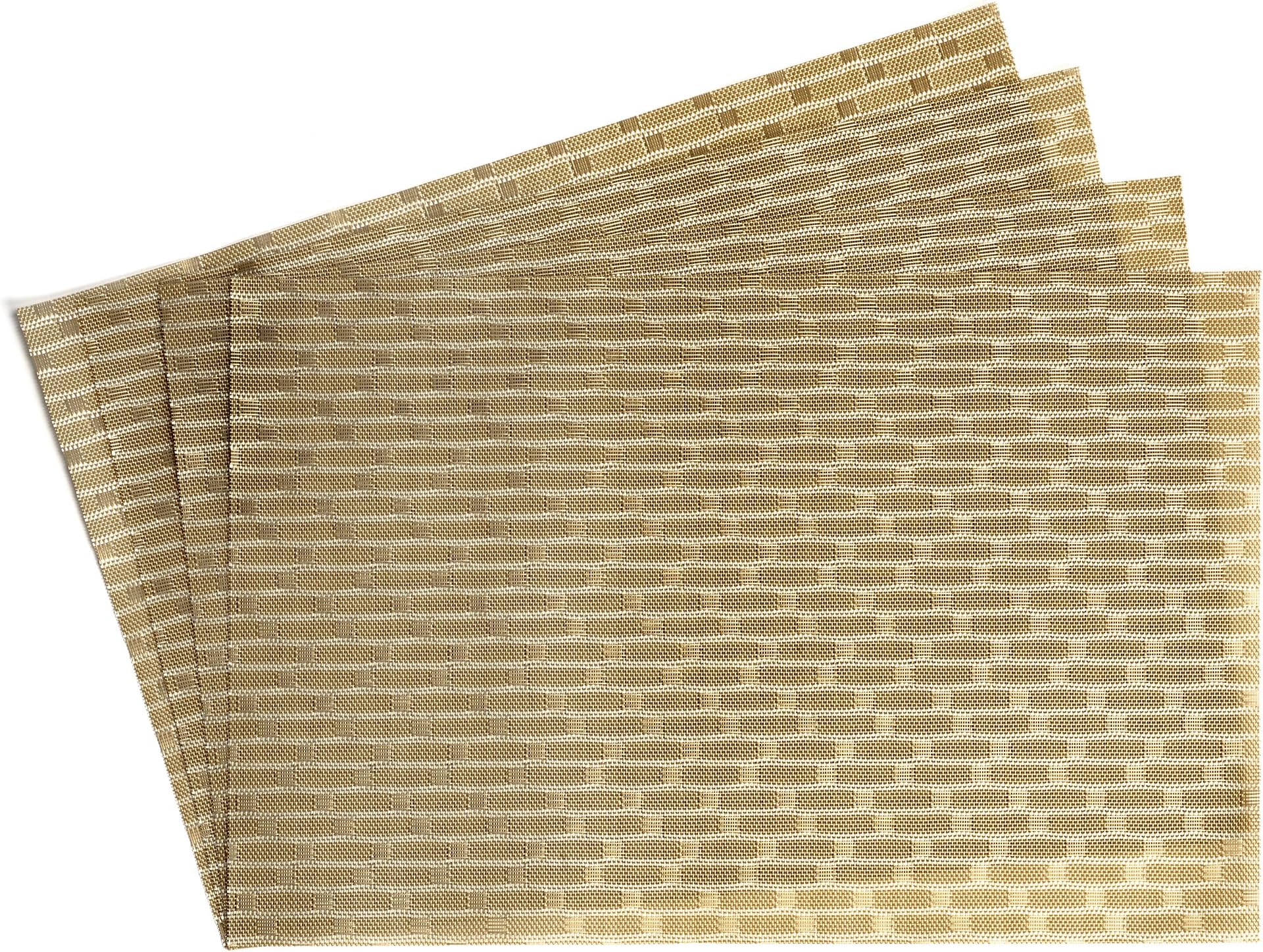 Jacquard Woven PVC Placemats Set of 4 (Gold)