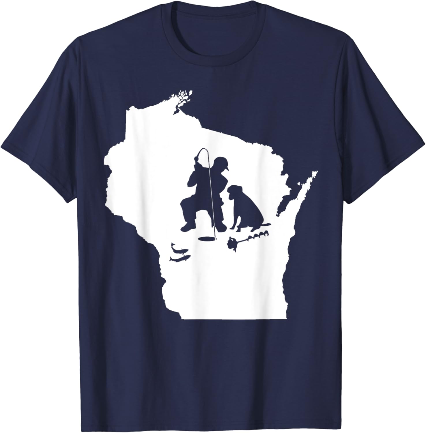 Map fishing t shirt Clearance