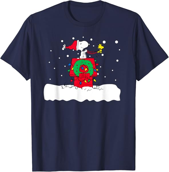 Peanuts Snoopy Holiday House Sleigh T-Shirt