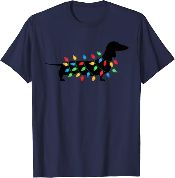 Christmas Lights Wiener Dachshund Dog Lover Gift T-Shirt