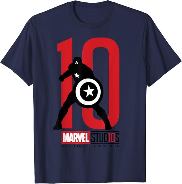 Marvel Studios 10 Years Captain America Graphic T-Shirt T-Shirt