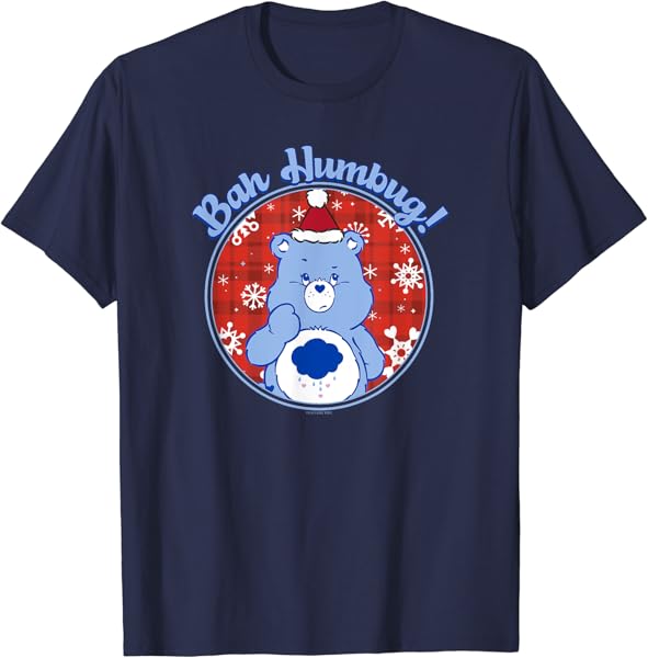 Care Bears Christmas Grumpy Bear Bah Humbug Snowflake Circle T-Shirt