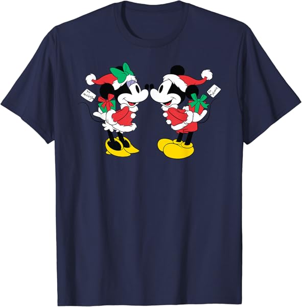 Disney Christmas Mickey and Minnie Kiss T-Shirt