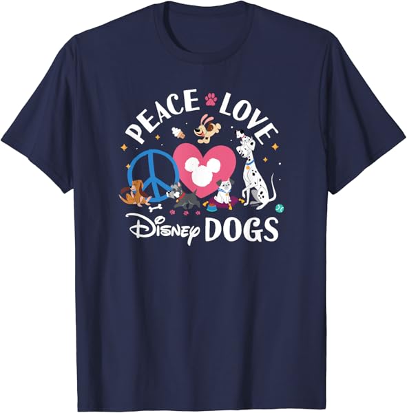 Disney - Peace, Love, Disney Dogs T-Shirt