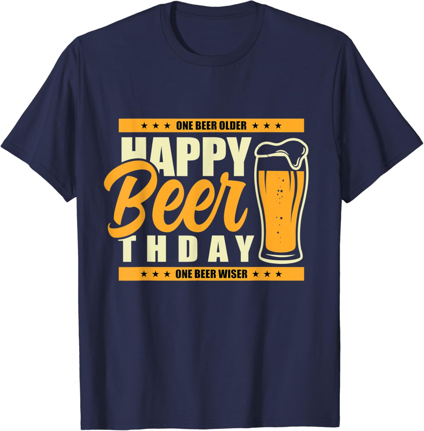 Happy Beer-thday Funny Birthday Beer Pun T-Shirt