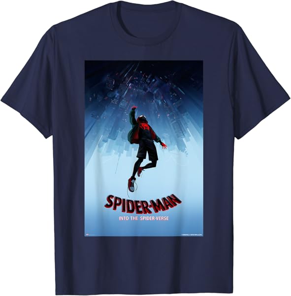 Marvel Spider-Man Spiderverse Upside Down Poster T-Shirt