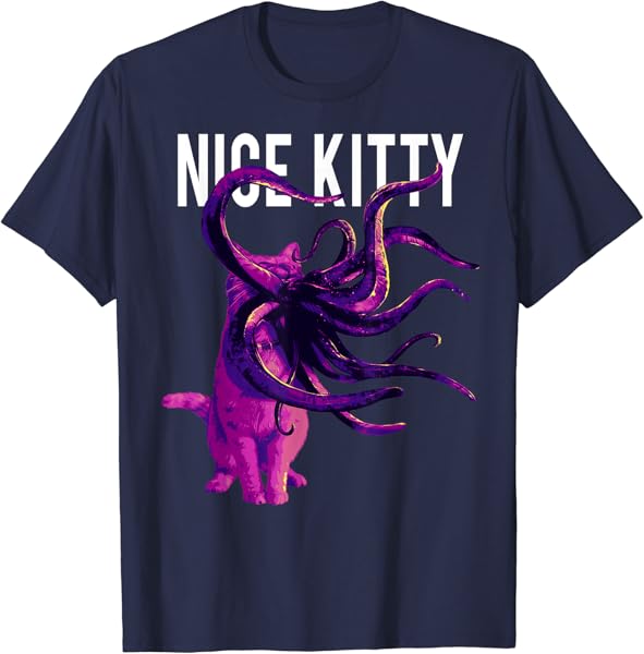 Captain Marvel Goose Nice Kitty Tentacle Neon Portrait T-Shirt