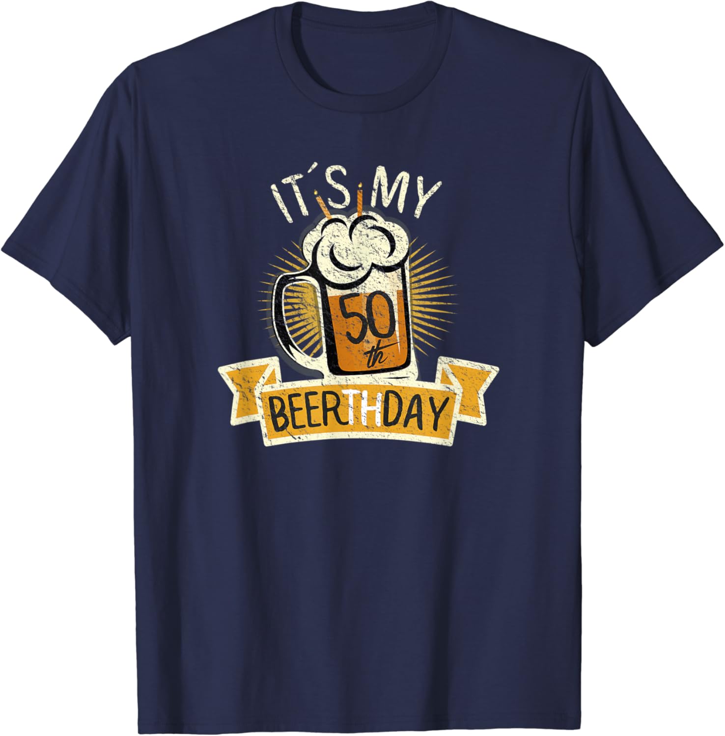 It's my 50th Beerth Day Birthday Beer Candle T-Shirt T-Shirt