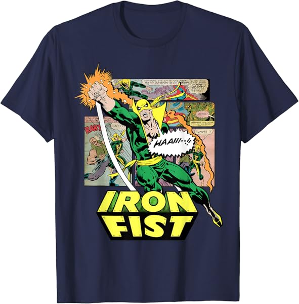 Marvel Comics Retro Classic Iron Fist Comic Book Punch Up T-Shirt