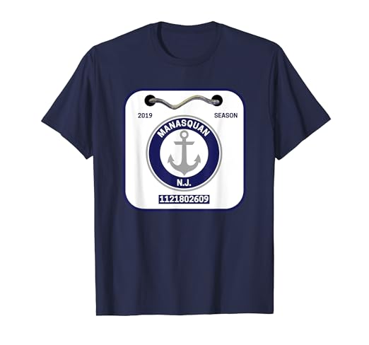 Amazoncom Manasquan Nj Beach Badge T Shirt Clothing