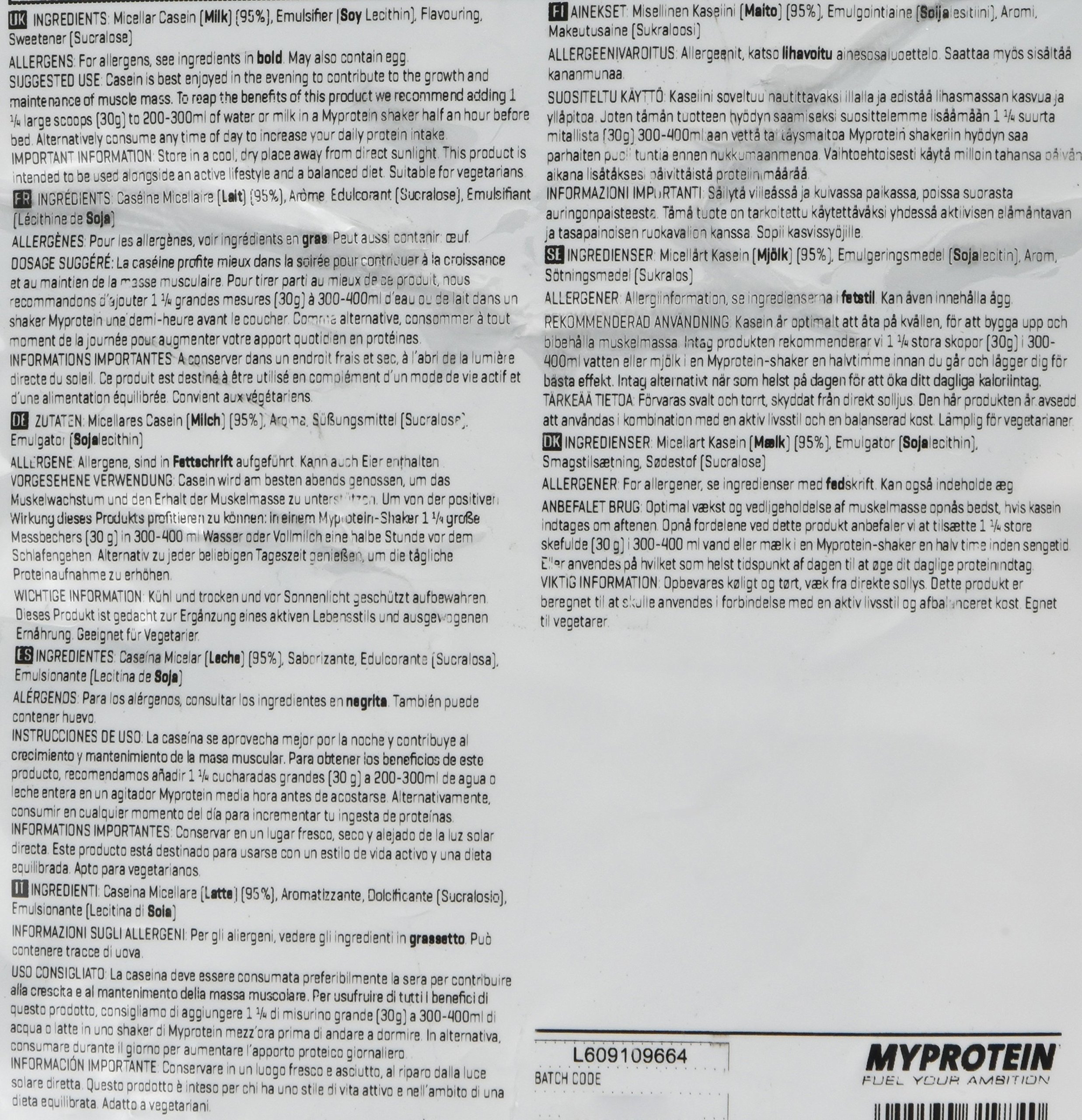 Myprotein Micellar Caseina Vaniglia 2.5kg - 2500 g