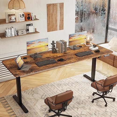 Miniatura 31 de Monomi Escritorio Eléctrico de Pie de 55 Pulgadas, Escritorio Ajustable en Altura para Oficina en Casa, para Sentarse o Estar de Pie, Mesa para