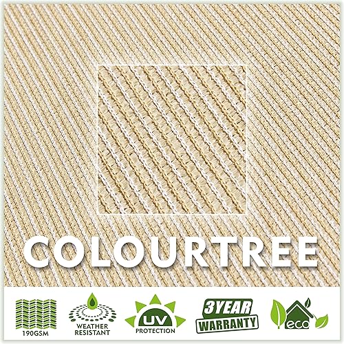 Miniatura 8 de ColourTree Toldo rectangular beige de 10 x 16 pies con kit de herrajes rectangulares (kits de hardware + cables de cable)