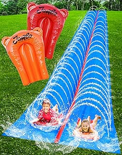 JAMBO 40 FT Huge Slip Splash and Slide,Heavy Duty Long Tarp for Slip Splash and Slide,Extra Long Slip Splash and Slide,Big...