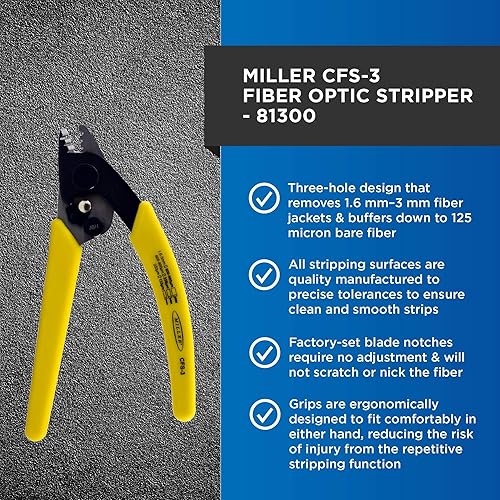 Miniatura 2 de Miller Serie CFS-3 Herramienta pelacables de tres agujeros para técnicos de trabajo, electricistas e instaladores, herramienta segura de empalme de