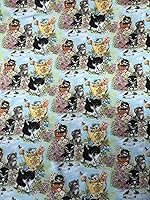 Vista 2 de Tela 100% algodón vendida por yarda 1 yarda = 36 pulgadas de longitud (gatitos en jardín)