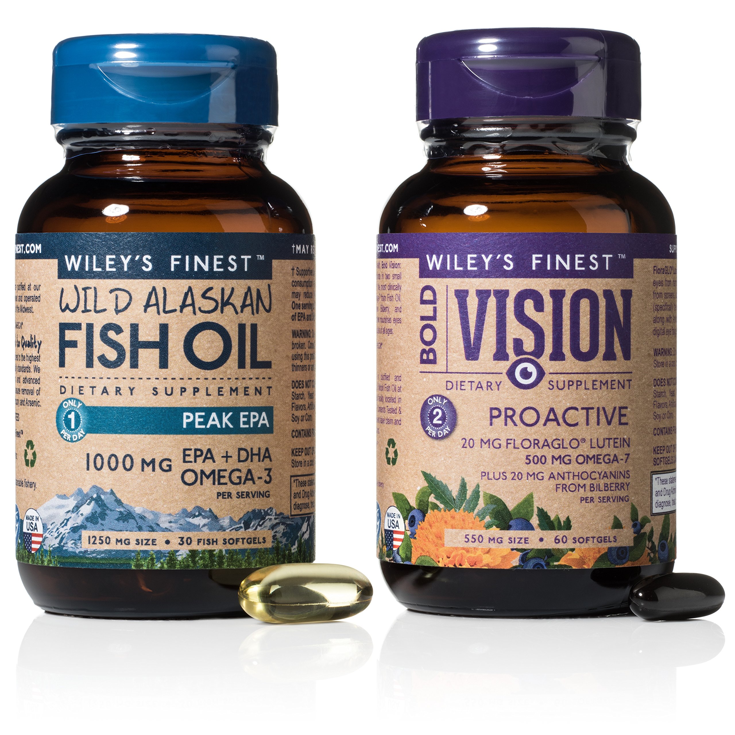 Buy Wiley's Finest Wild Alaskan Fish Oil Bold Vision for Eye Health