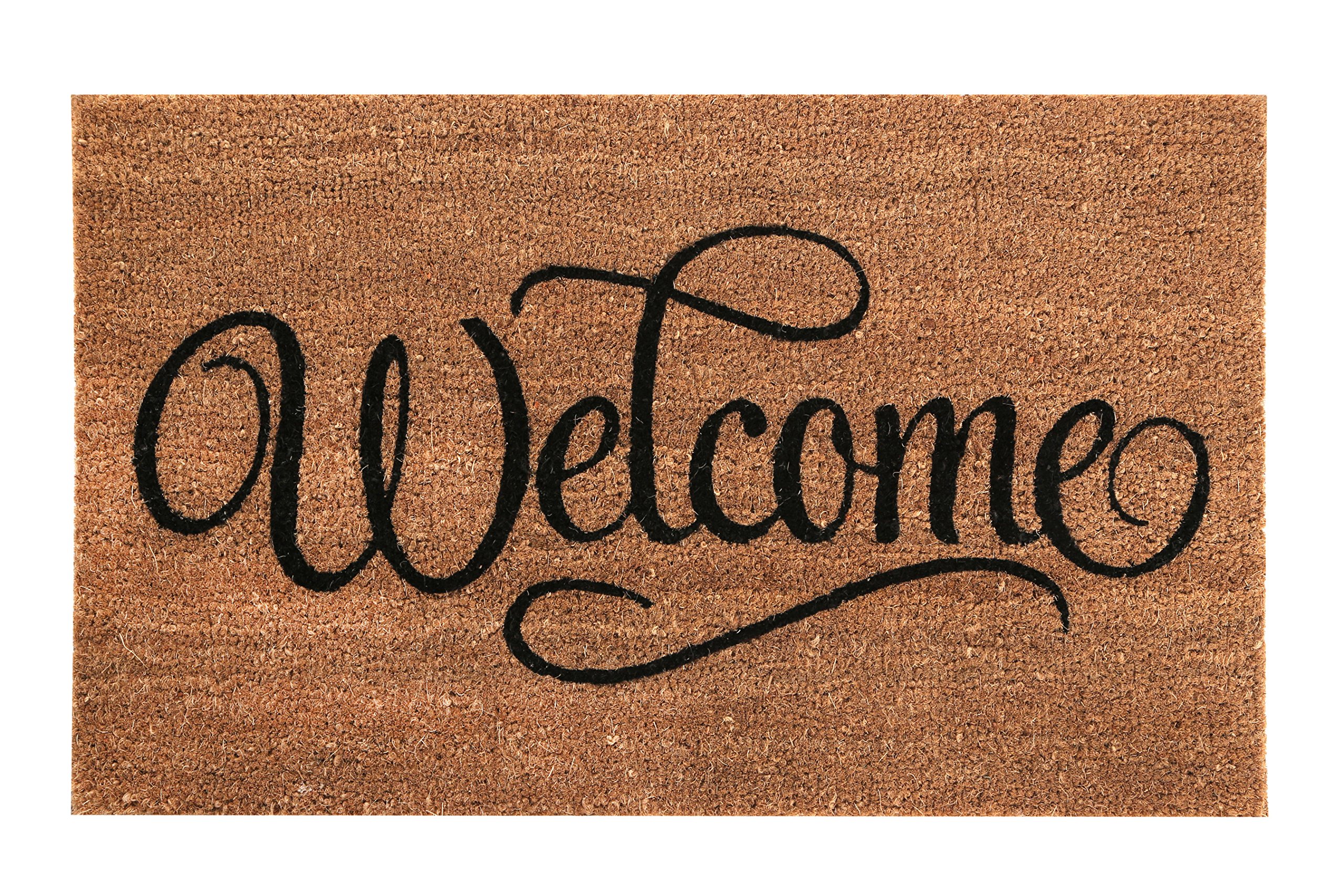 Premier Brown Housewares Welcome Coir Doormat, 60 X 40 Cm