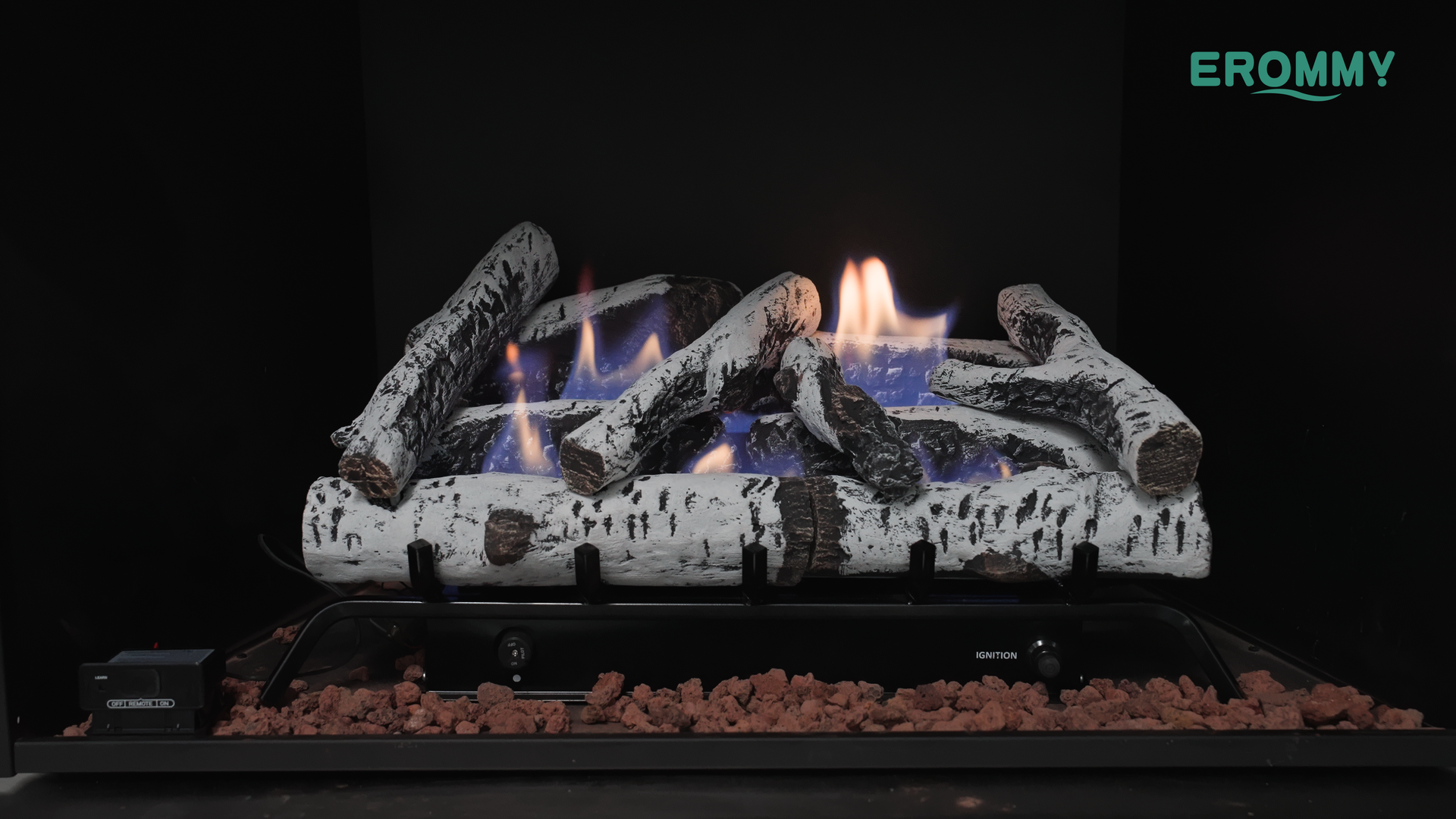Amazon.com: EROMMY 27 Inch Ventless Fireplace Logs Set with Remote