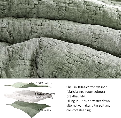 Miniatura 9 de Juego de edredón beige tamaño Queen con funda de almohada, colcha ligera de microfibra ultrasuave marfil para todas las estaciones, 3 piezas, 90 x