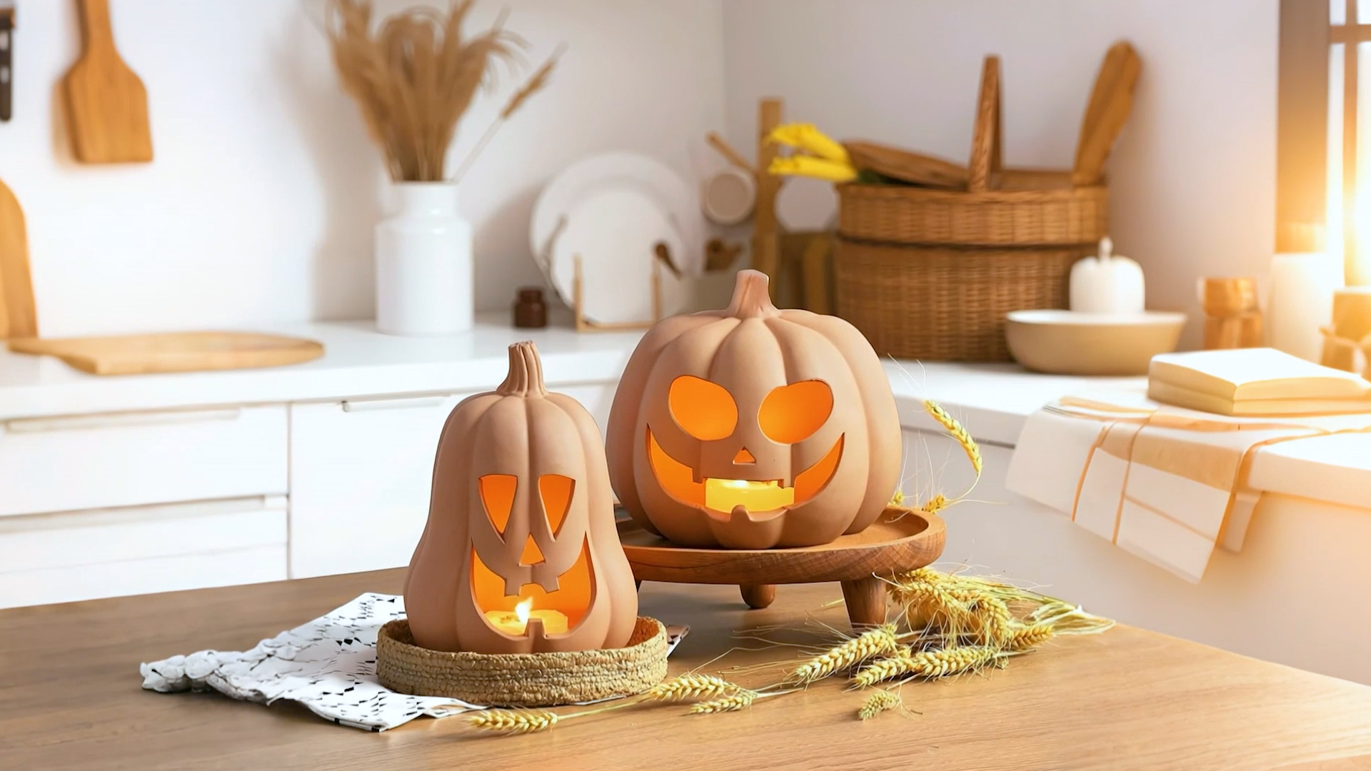 Amazon.com: Tioncy 2 Pack Terracotta Pumpkin Decoration Handmade
