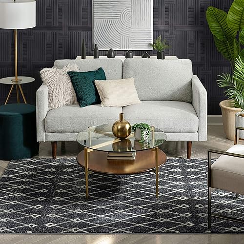 Miniatura 6 de Viaje Trellis - Alfombra de área tradicional marroquí con diseño de diamantes, envejecida, color gris envejecido (5 pies 3 pulgadas x 7 pies 3